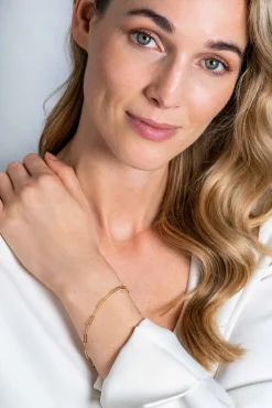 Zinzi Gold 14 karaat gouden armband met paperclip schakels 2,2mm breed ZGA296