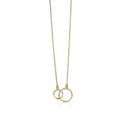 Best Zinzi Gold 14 karaat gouden collier open rondjes in elkaar 42cm ZGC115