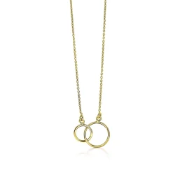 Best Zinzi Gold 14 karaat gouden collier open rondjes in elkaar 42cm ZGC115