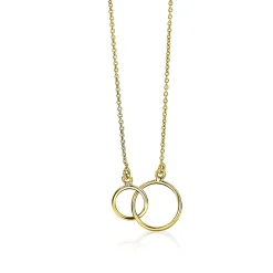 Best Zinzi Gold 14 karaat gouden collier open rondjes in elkaar 42cm ZGC115