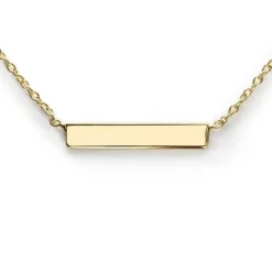 Sale Zinzi Gold 14 karaat gouden collier plaatje glad 42cm ZGC176