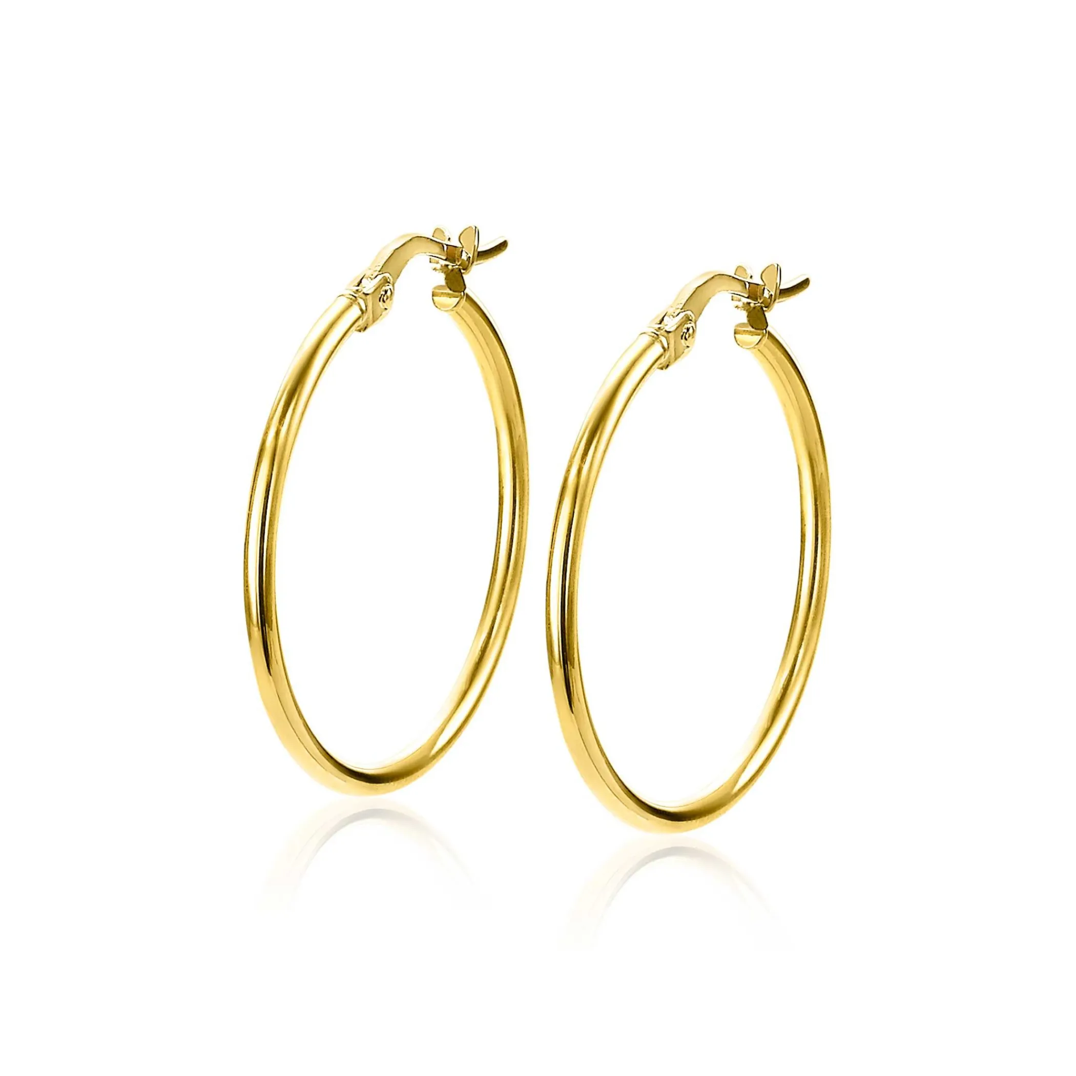 Best Zinzi Gold 14 karaat gouden oorringen ronde buis 23 x 1,5mm ZGO260