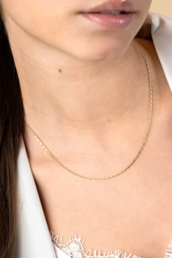 Online Zinzi Gold 14 karaat gouden fantasie schakel-collier 1,6mm breed en lengte 45cm ZGC295