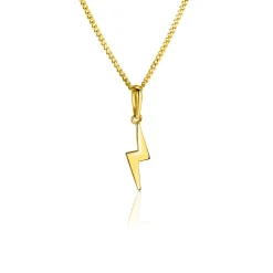 Discount Zinzi Gold 14 karaat gouden hanger met glimmende bliksemschicht 18mm ZGH402 (zonder collier)