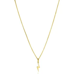 Discount Zinzi Gold 14 karaat gouden hanger met glimmende bliksemschicht 18mm ZGH402 (zonder collier)