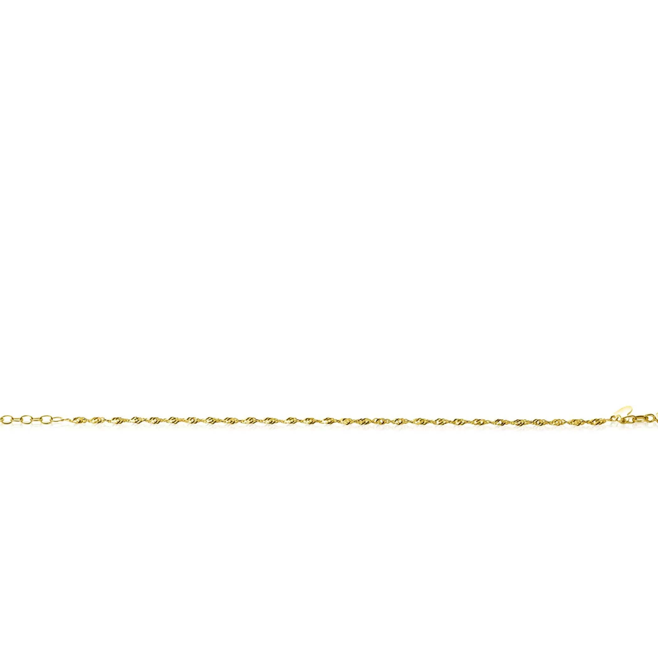 New Zinzi Gold 14 karaat gouden massieve Singapore armband 1,8mm breed 17-19cm ZGA501