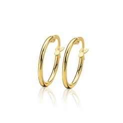 Sale Zinzi Gold 14 karaat gouden oorringen ronde buis 15 x 1,5mm ZGO127