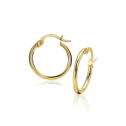 Sale Zinzi Gold 14 karaat gouden oorringen ronde buis 15 x 1,5mm ZGO127
