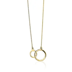 Hot Zinzi Gold 14 karaat gouden jasseron ketting ronde vormen 42cm ZGC113