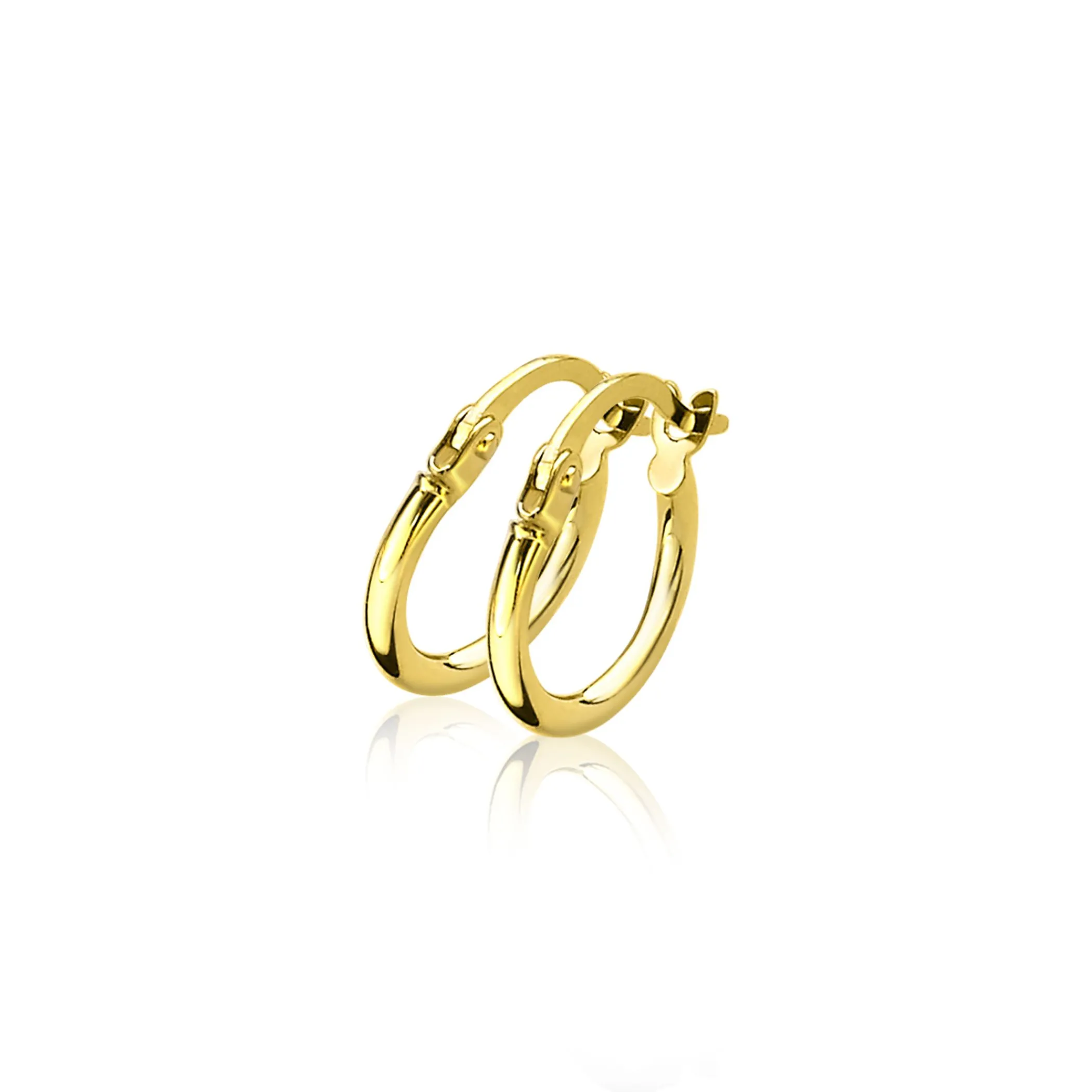Discount Zinzi Gold 14 karaat gouden oorringen ronde buis 12 x 1,5mm ZGO125