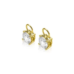 Online Zinzi Gold 14 karaat gouden creoolhangers rond wit ZGCH143 (zonder oorringen)