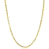 New Zinzi Gold 14 karaat gouden massieve ketting met valkenoog schakels en glimmende plaatjes 2,6mm breed 41-43cm ZGC499