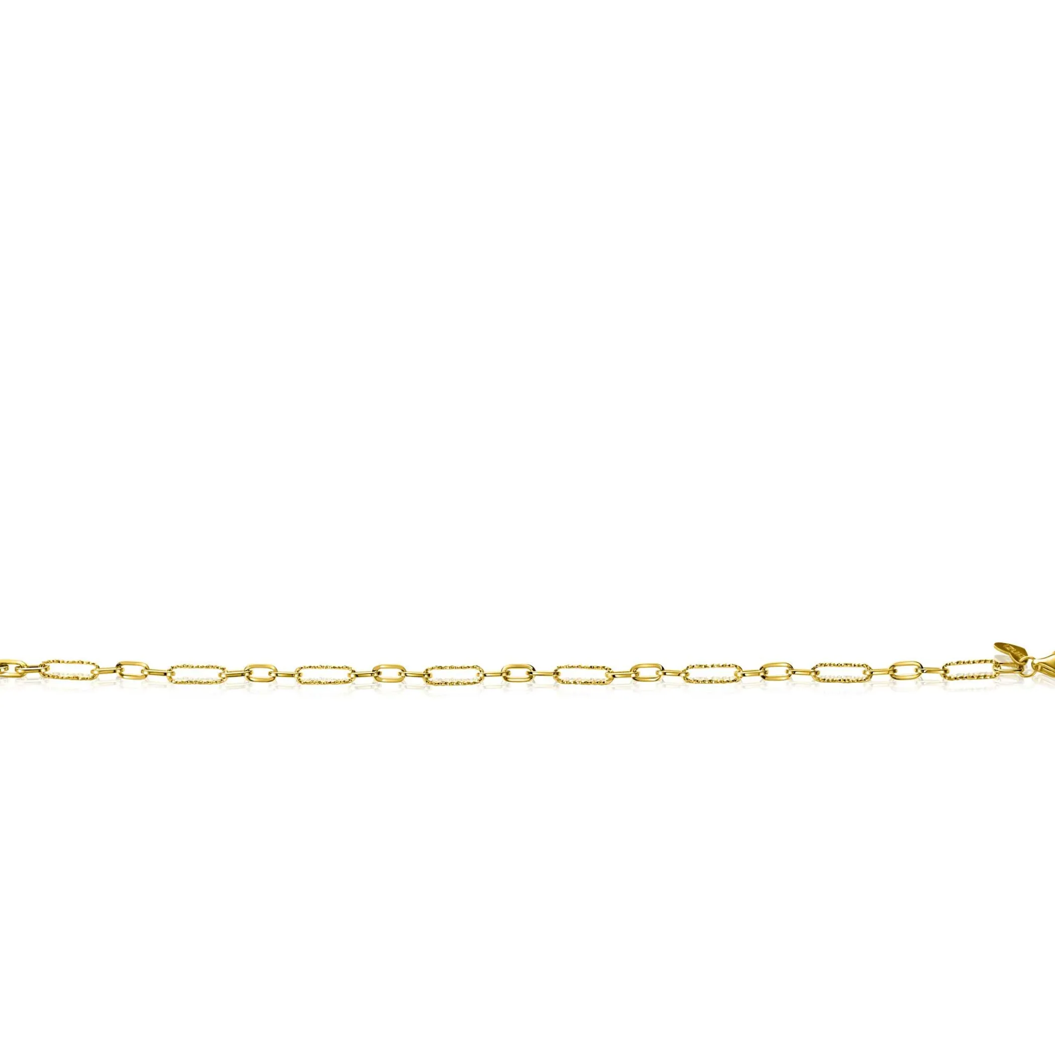 Discount Zinzi Gold 14 karaat gouden armband met bewerkte paperclip-schakels en ovale schakels van 3,5mm breed 19cm ZGA494