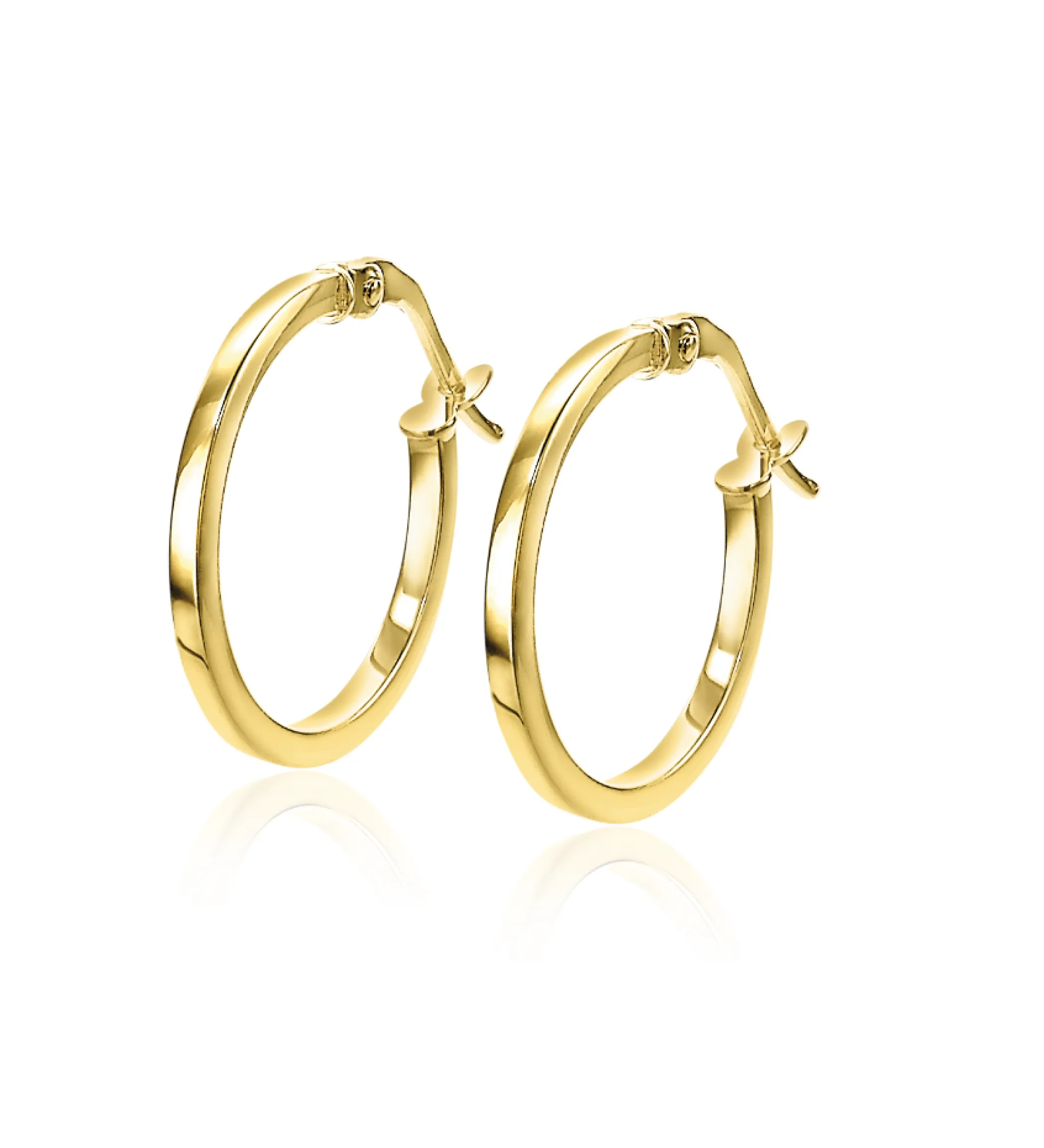 New Zinzi Gold 14 karaat gouden oorringen vierkante buis 15 x 1,5mm ZGO305