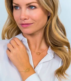 Clearance Zinzi Gold 14 karaat gouden jasseron ketting open harten 42cm ZGC114