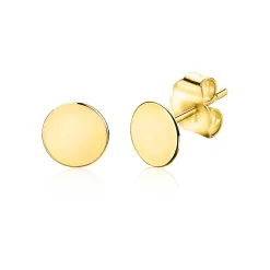 Best Zinzi Gold 14 karaat gouden oorknoppen glad rond 6mm ZGO215