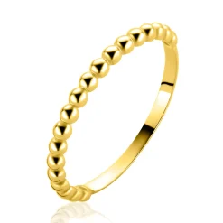 Online Zinzi Gold 14 karaat gouden ring (2mm breed) met gladde bolletjes ZGR555