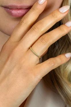 Online Zinzi Gold 14 karaat gouden ring (2mm breed) met gladde bolletjes ZGR555
