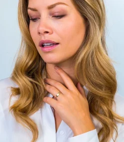 Discount Zinzi Gold 14 karaat gouden ring rechthoek plaatje ZGR176