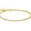 Clearance Zinzi Gold 14 karaat gouden massieve gourmet armband met valkenoog schakels 2mm breed 17-19cm ZGA498