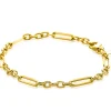 Discount Zinzi Gold 14 karaat gouden armband met trendy paperclip-schakel en ovale schakels van 4mm breed. lengte 19cm ZGA473