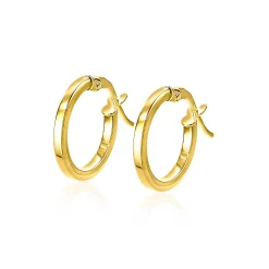 Clearance Zinzi Gold 14 karaat gouden oorringen vierkante buis 13 x 1,5mm ZGO257