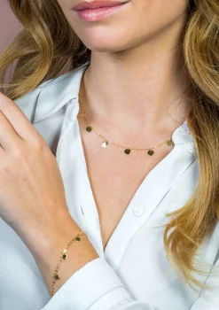 Clearance Zinzi Gold 14 karaat gouden armband ronde plaatjes ZGA167