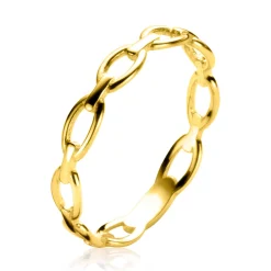 Online Zinzi Gold 14 karaat gouden ring met ovale schakels van 3mm breed ZGR368