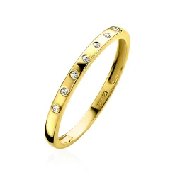 Hot Zinzi Gold 14 karaat gouden aanschuifring wit ZGR149