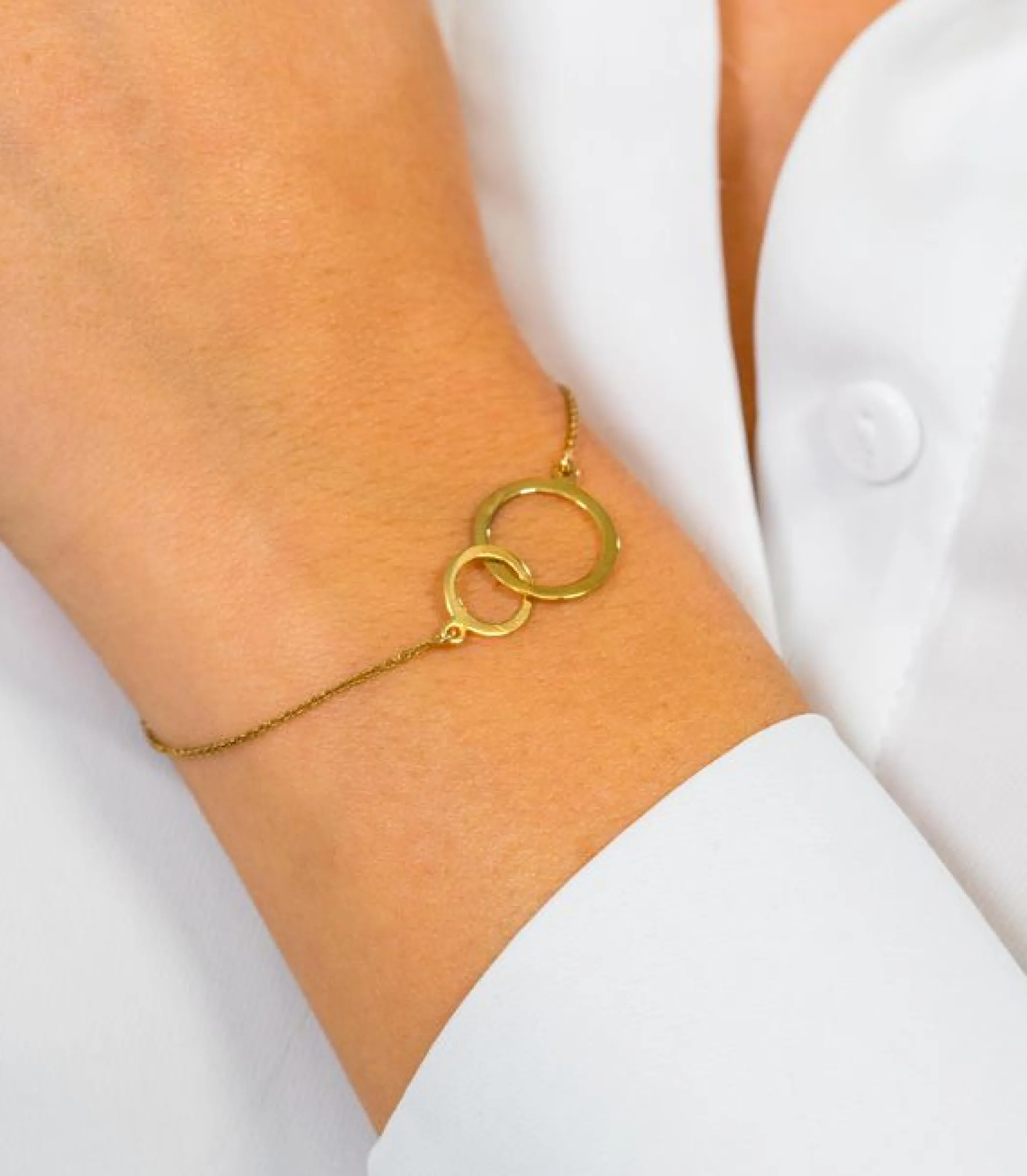 Clearance Zinzi Gold 14 karaat gouden jasseron armband ronde vormen 18-20cm ZGA113