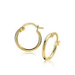 Discount Zinzi Gold 14 karaat gouden oorringen ronde buis 13,5 x 1,5mm ZGO126