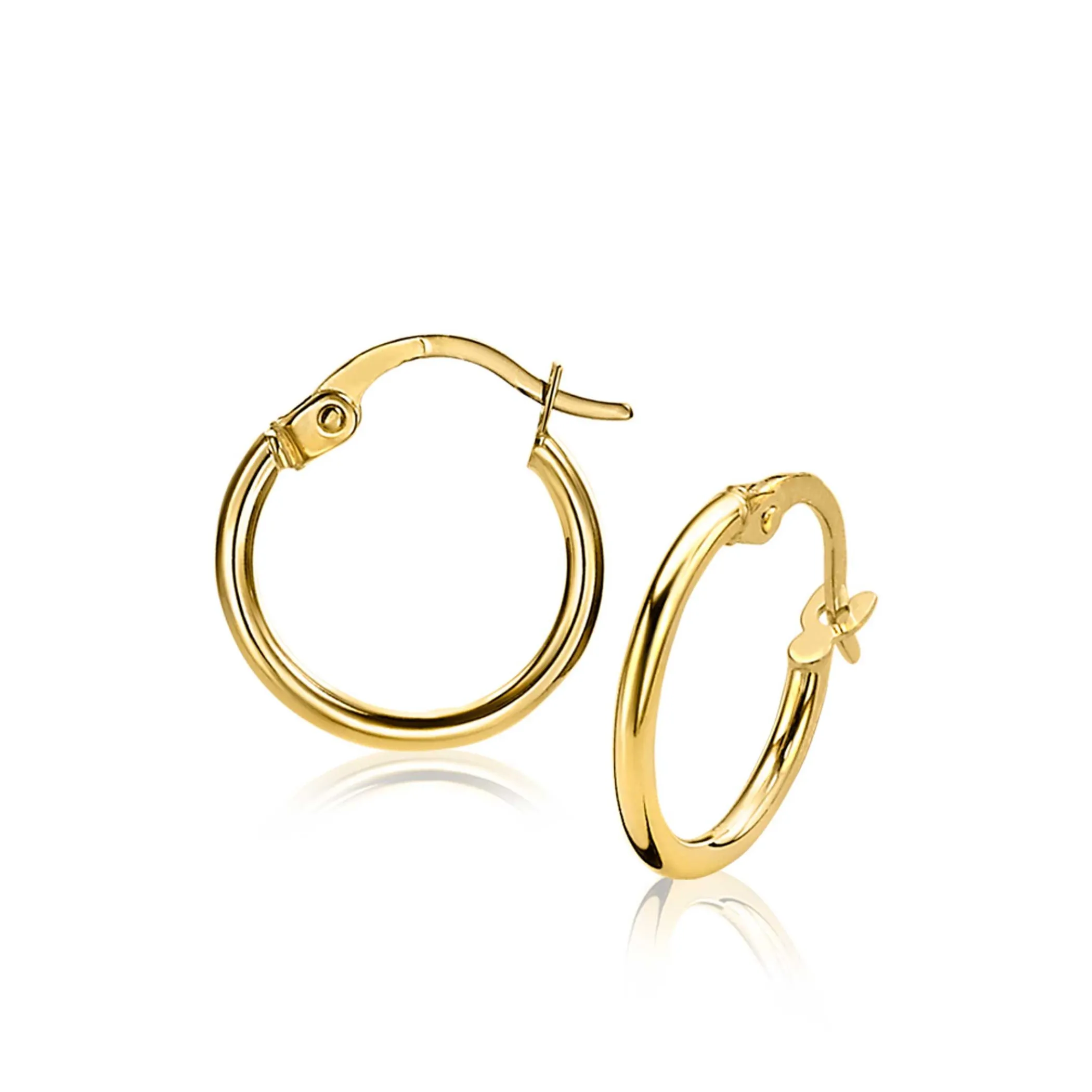 Discount Zinzi Gold 14 karaat gouden oorringen ronde buis 13,5 x 1,5mm ZGO126