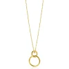 Hot Zinzi Gold 14 krt gouden anker ketting 42-45cm met trendy hanger (26mm) met verbonden open ronde vormen ZGC446