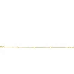 Discount Zinzi Gold 14 krt gouden armband met subtiele jasseron schakels en drie ronde gladde plaatjes 5mm breed 18-20cm ZGA444