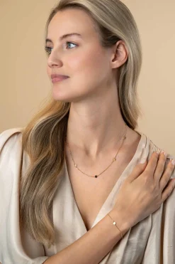 Discount Zinzi Gold 14 krt gouden armband met subtiele jasseron schakels en drie ronde gladde plaatjes 5mm breed 18-20cm ZGA444