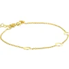 Hot Zinzi Gold 14 krt gouden armband met subtiele jasseron schakels en drie open rondjes 6,5mm breed 18-20cm ZGA445