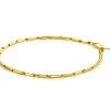 Discount Zinzi Gold 14 krt gouden armband met stoere rechthoekige staafjes (2mm breed) met vierkante buis 18cm ZGA452