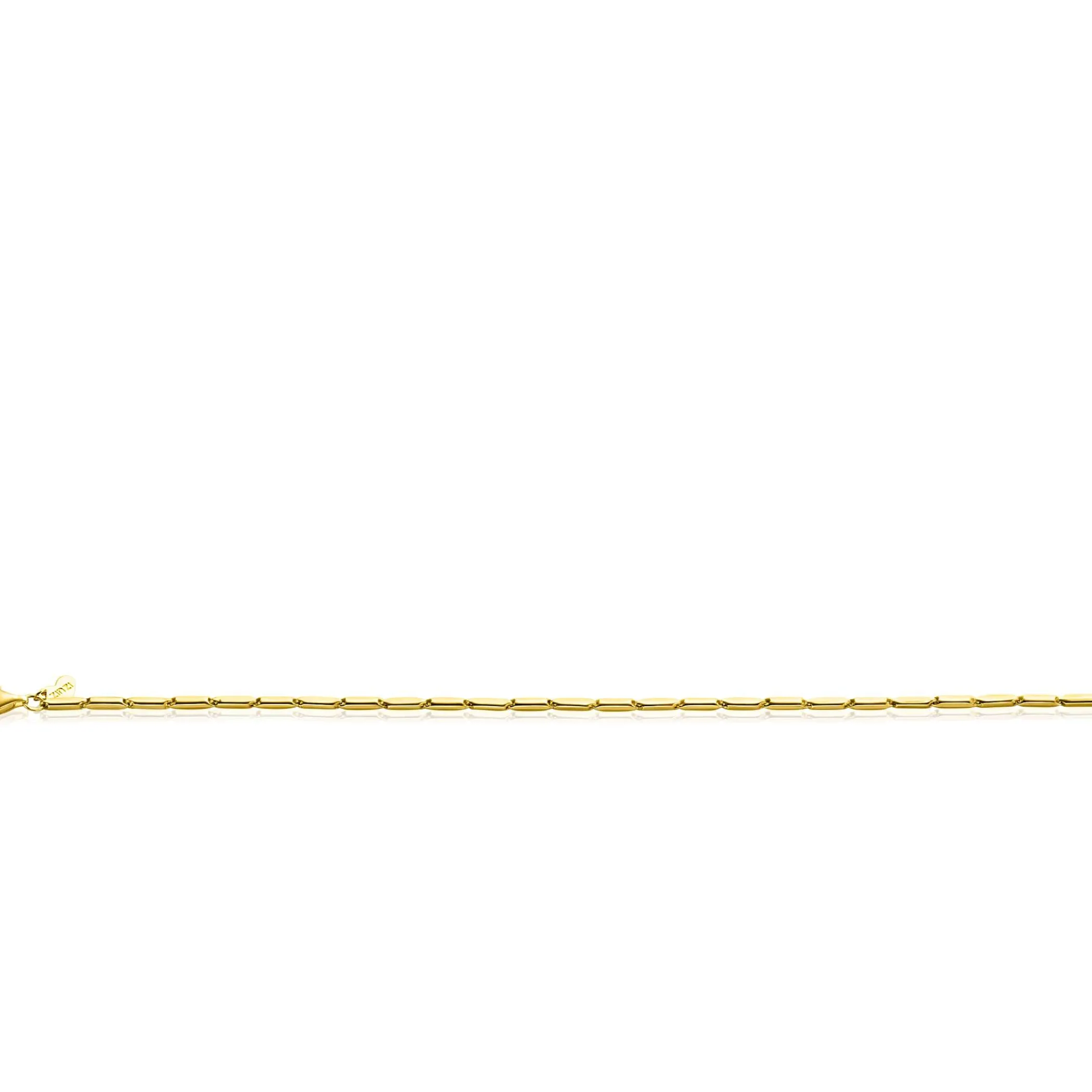 Discount Zinzi Gold 14 krt gouden armband met stoere rechthoekige staafjes (2mm breed) met vierkante buis 18cm ZGA452