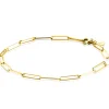 New Zinzi Gold 14 krt gouden armband met trendy paperclip/closed for ever schakels 3mm breed, lengte 19cm ZGA386
