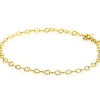 New Zinzi Gold 14 krt gouden armband met bewerkte ovale schakels 3mm breed 19cm ZGA538