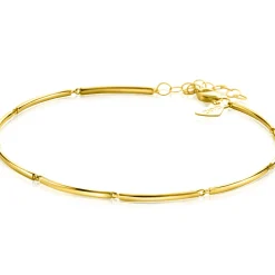 Hot Zinzi Gold 14 krt gouden armband met langwerpige glanzende staafjes 1,6mm breed 16,5-19cm ZGA461