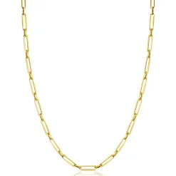 Best Zinzi Gold 14 krt gouden closed for ever schakelketting met tussenoog (3mm breed) 45cm ZGC470