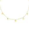 Clearance Zinzi Gold 14 krt gouden collier 45cm met trendy paperclip schakels 1,8mm breed en vijf gladde harten 9mm ZGC342