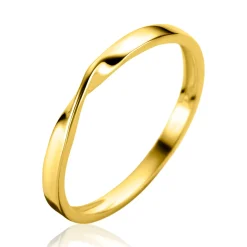Outlet Zinzi Gold 14 krt gouden gladde aanschuifring met gedraaide buis ZGR525