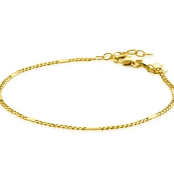Zinzi Gold 14 krt gouden gourmet armband met plaatjes 1,5mm breed, lengte 17-19cm ZGA426