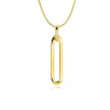 Outlet Zinzi Gold 14 krt gouden hanger 26mm met lange trendy paperclip-schakel ZGH358 (zonder collier)