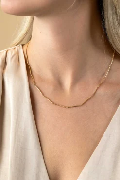 Sale Zinzi Gold 14 krt gouden ketting met langwerpige glanzende staafjes 1,6mm breed 40-43cm ZGC461