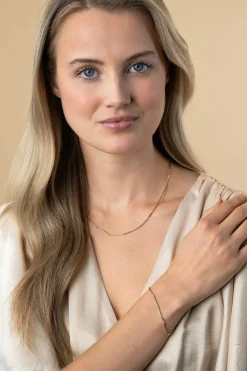 Sale Zinzi Gold 14 krt gouden ketting met langwerpige glanzende staafjes 1,6mm breed 40-43cm ZGC461