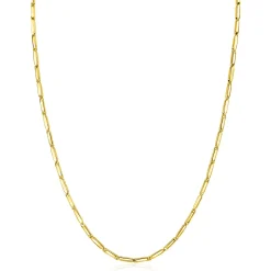 New Zinzi Gold 14 krt gouden ketting met stoere rechthoekige staafjes (2mm breed) met vierkante buis 43cm ZGC452