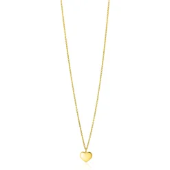 Online Zinzi Gold 14 krt gouden ketting 43cm met hart hanger 8mm ZGC312